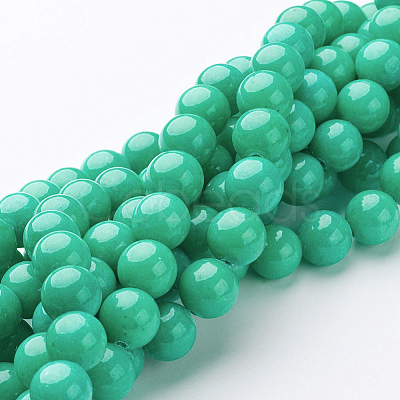 Natural Mashan Jade Round Beads Strands G-D263-10mm-XS15-1