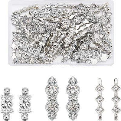 60Pcs 3 Style Alloy Rhinestone Bar Spacers ALRI-FH0001-05-1