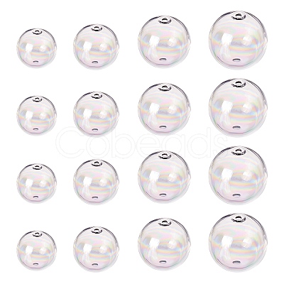 Round Mechanized Blown Glass Globe Beads BLOW-PH0001-11-1