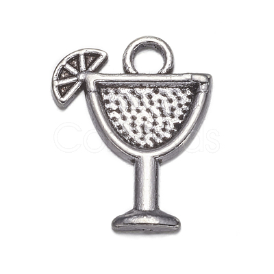 Tibetan Style Tropical drink Alloy Pendants X-TIBEB-A14275-AS-LF-1