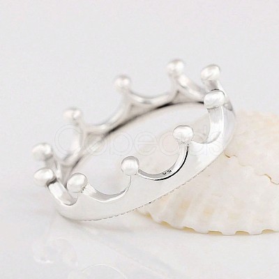 Crown 925 Sterling Silver Finger Rings WG18318-03-1