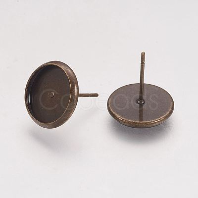 Brass Stud Earring Settings X-KK-H021-1AB-1