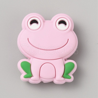 Frog Food Grade Eco-Friendly Silicone Focal Beads LS-SIL-WH0006-29H-1