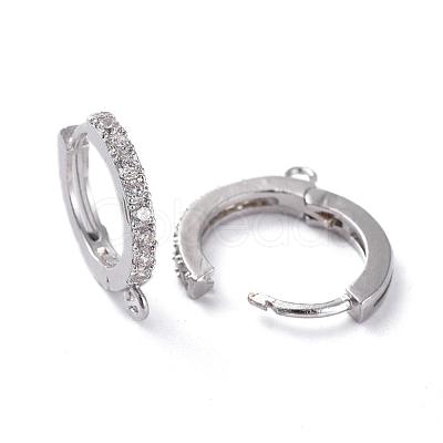 Brass Huggie Hoop Earring Findings KK-P150-42P-1