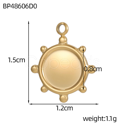 304 Stainless Steel Pendants Cabochon Setting STAS-OY009-60G-1