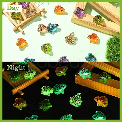 Luminous Resin Frog Micro Landscape Scene Ornaments DIY-YWC0009-03A-1