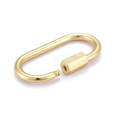 Brass Screw Carabiner Lock Charms ZIRC-E164-12G-1