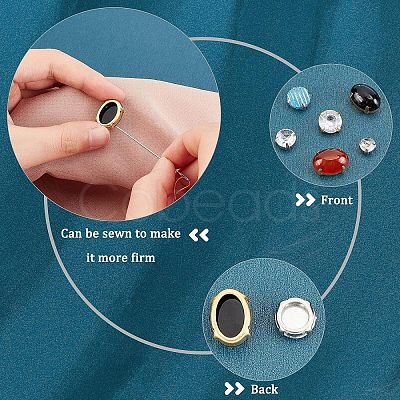 96Pcs 24 Styles Brass Open Back Bezel Sew on Prong Settings KK-CA0003-16-1