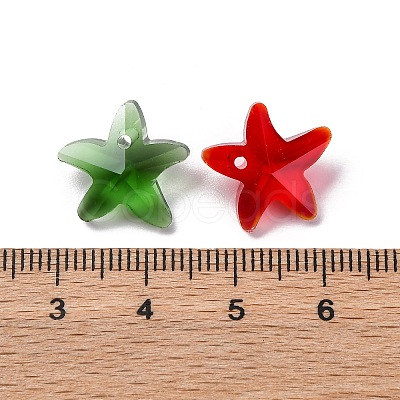 100Pcs 10 Colors Glass Pendants AJEW-H154-08E-1
