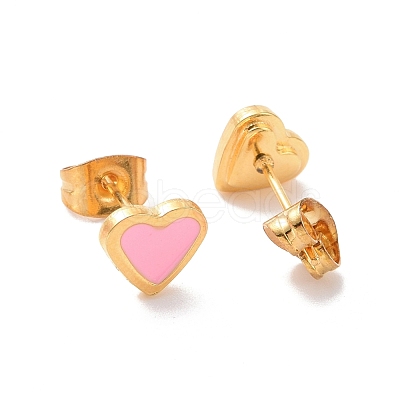 304 Stainless Steel Enamel Stud Earrings EJEW-B009-06G-02-1