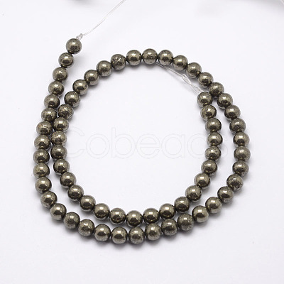 Natural Pyrite Beads Strands G-D391-01-1