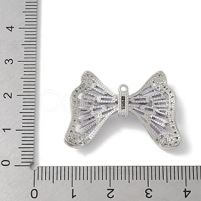 Brass Micro Pave Cubic Zirconia Pendants with Glass KK-U052-27P-01-1