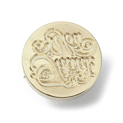 Thank You Wax Seal Brass Stamp Heads AJEW-M038-01U-G-1