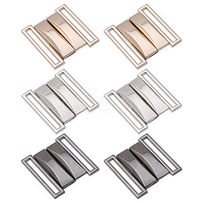 6 Pairs 3 Colors Alloy Interlocking Clasps FIND-CA0009-21-1