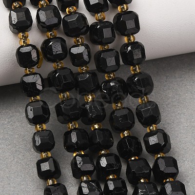 Natural Black Tourmaline Beads Strands GG-CBAC972-A04-01-1