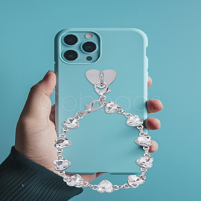 1Pc Zice Alloy Heart Link Chain Mobile Straps HJEW-LP0001-14-1