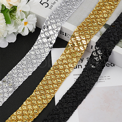 12.5 Yards Ployester Elastic Sequin Trimmings OCOR-AR0001-75C-1
