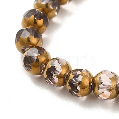 Transparent Electroplate Glass Beads Strands GLAA-G098-01G-1