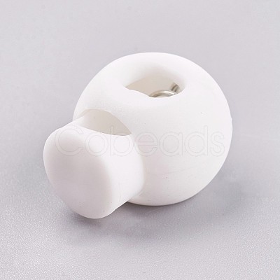 Plastic Iron Spring Cord Locks X-FIND-WH0017-13-1