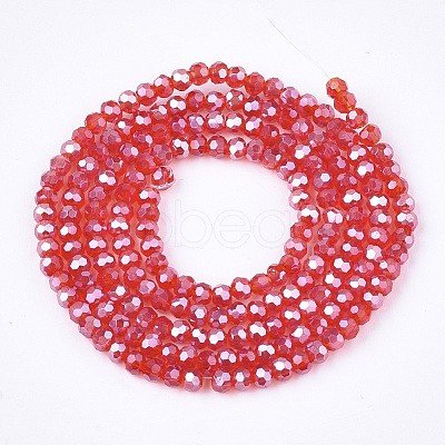 Electroplate Glass Beads Strands EGLA-T013-04H-1