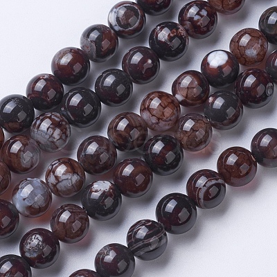 Natural Agate Beads Strands G-G754-05-6mm-1