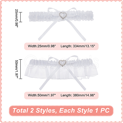 Polyester Lace Bridal Garters DIY-WH0366-34-1