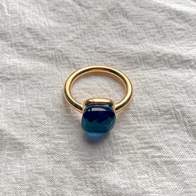 Square 304 Stainless Steel with Glass Finger Rings FS-WG8AAFA-33-1