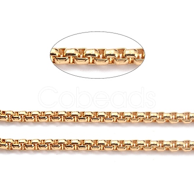 3.28 Feet Eco-friendly Spray Painted Handmade Brass Box Chains X-KK-J276-17-P23-1