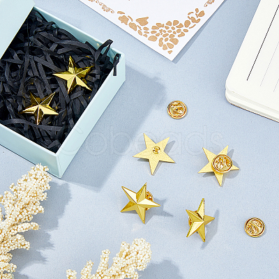 6Pcs Star Alloy Lapel Pin Backs for Backpack Clothes JEWB-FH0003-07A-1