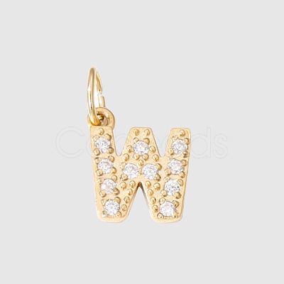 Stainless Steel Cubic Zirconia Pendants with Jump Rings FIND-PW0024-08W-1