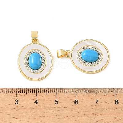 Brass Micro Pave Clear Cubic Zirconia Pendants CU-CBA9CBD-13G-1