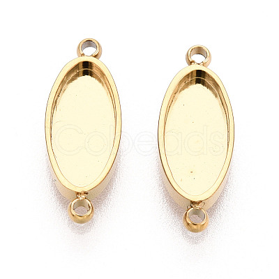 304 Stainless Steel Connector Cabochon Settings STAS-N115-34G-1