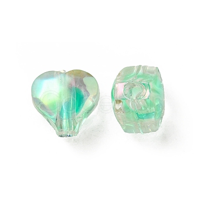 UV Plating Rainbow Iridescent Acrylic Beads OACR-F004-05B-1