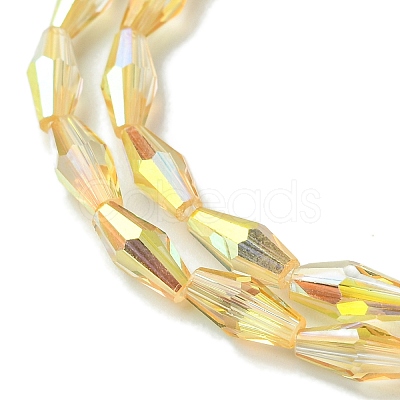Transparent Electroplate Glass Beads Strands GLAA-K064-05A-HP01-1