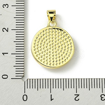 Rack Plating Brass Pave Natural Shell Pendants KK-A204-01B-02G-1