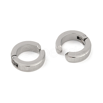 Non-Tarnish Frosted 304 Stainless Steel Non Piercing Earrings EJEW-M001-07B-P-1