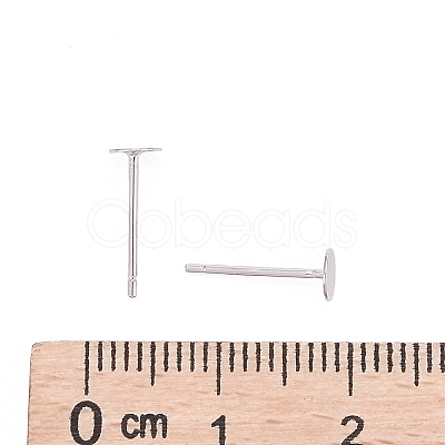 Anti-Tarnish Rhodium Plated 925 Sterling Silver Earrings Findings STER-P032-15-4mm-1