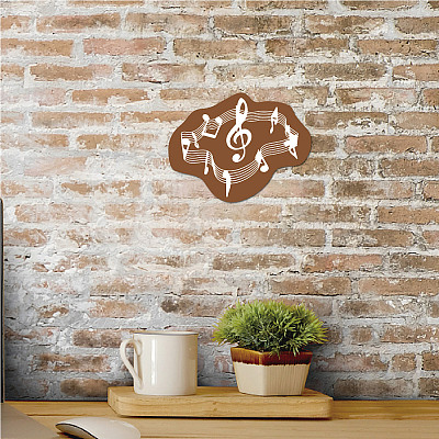 Creative Natural Wooden Wall Hanging Decoration AJEW-WH0331-010-1