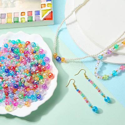 1000Pcs UV Plating Transparent Acrylic Beads OACR-SZ0001-55-1