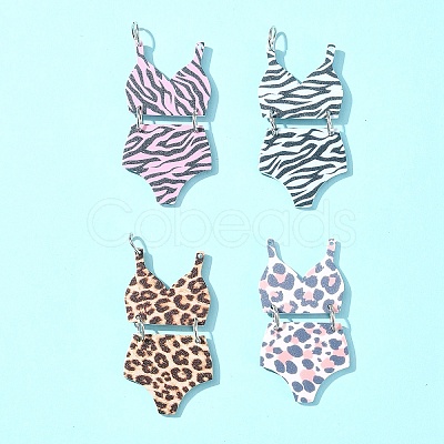 4Pcs 4 Styles Printed Acrylic Pendants MACR-FS0001-75-1