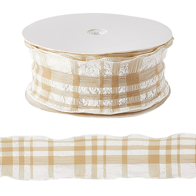 1 Roll Polyester Ruffled Ribbon SRIB-CY0001-14E-1