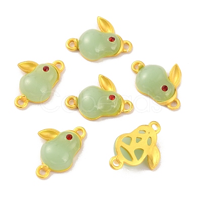 Glass Alloy Connector Charms ENAM-WH0001-12KCG-A-1