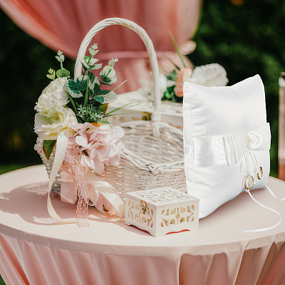 Satin Ring Pillow Cushion Bearer RDIS-WH0019-07-1