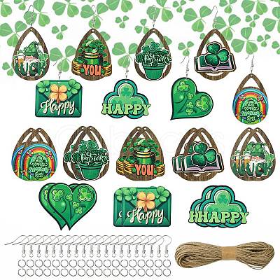 DIY Saint Patrick's Day Earring/Pendant Decoration Making Kits DIY-FS0005-53-1