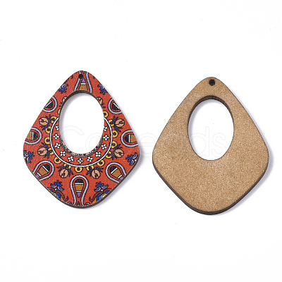 Printed Basswood Pendants X-WOOD-S045-004B-1