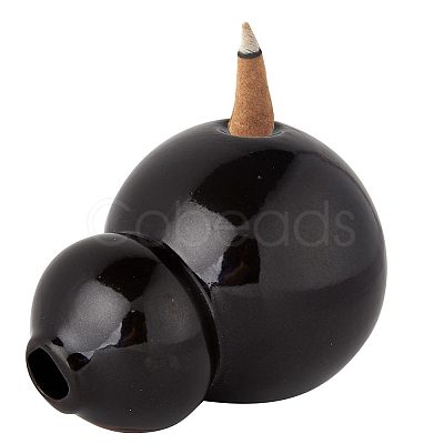 Gourd Porcelain Holding Backflow Incense Holders AJEW-WH0401-07-1
