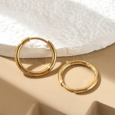 PVD Vacuum Plating 304 Stainless Steel Huggie Hoop Earrings for Women LS-EJEW-F280-07C-G-1