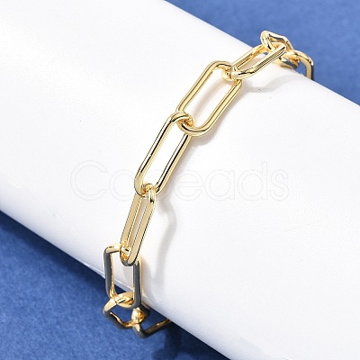 Brass Paperclip Chain Bracelets for Women LS-BJEW-H639-09G-1