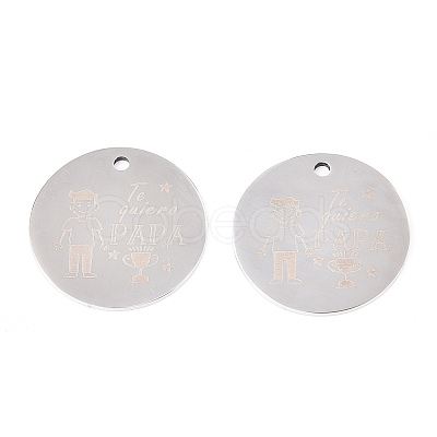 Non-Tarnish 201 Stainless Steel Pendants LS-STAS-T064-38P-18-1