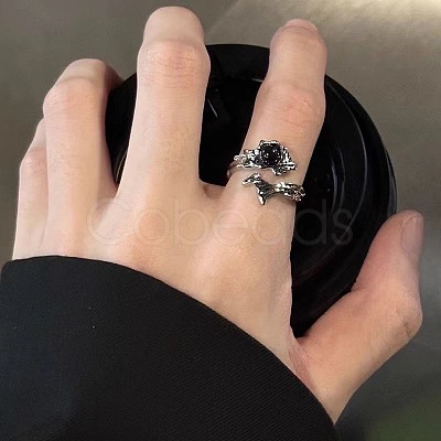 Alloy Rhinestone Cuff Rings FS-WG9B5A5-02-1